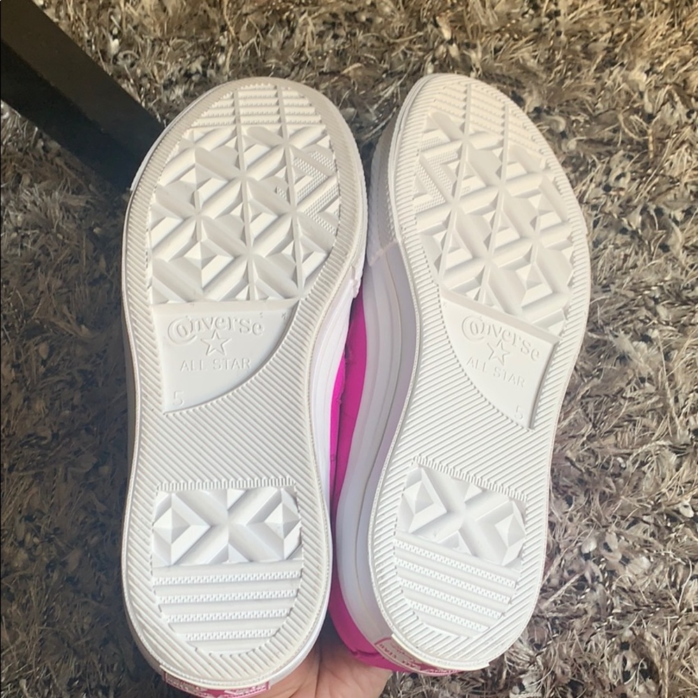 Converse magenta hot pink one star satin sneakers - Picture 7 of 9